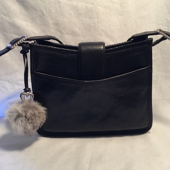Vintage Brighton Handbag with Fur Pom & Belt - Picture 3 of 8